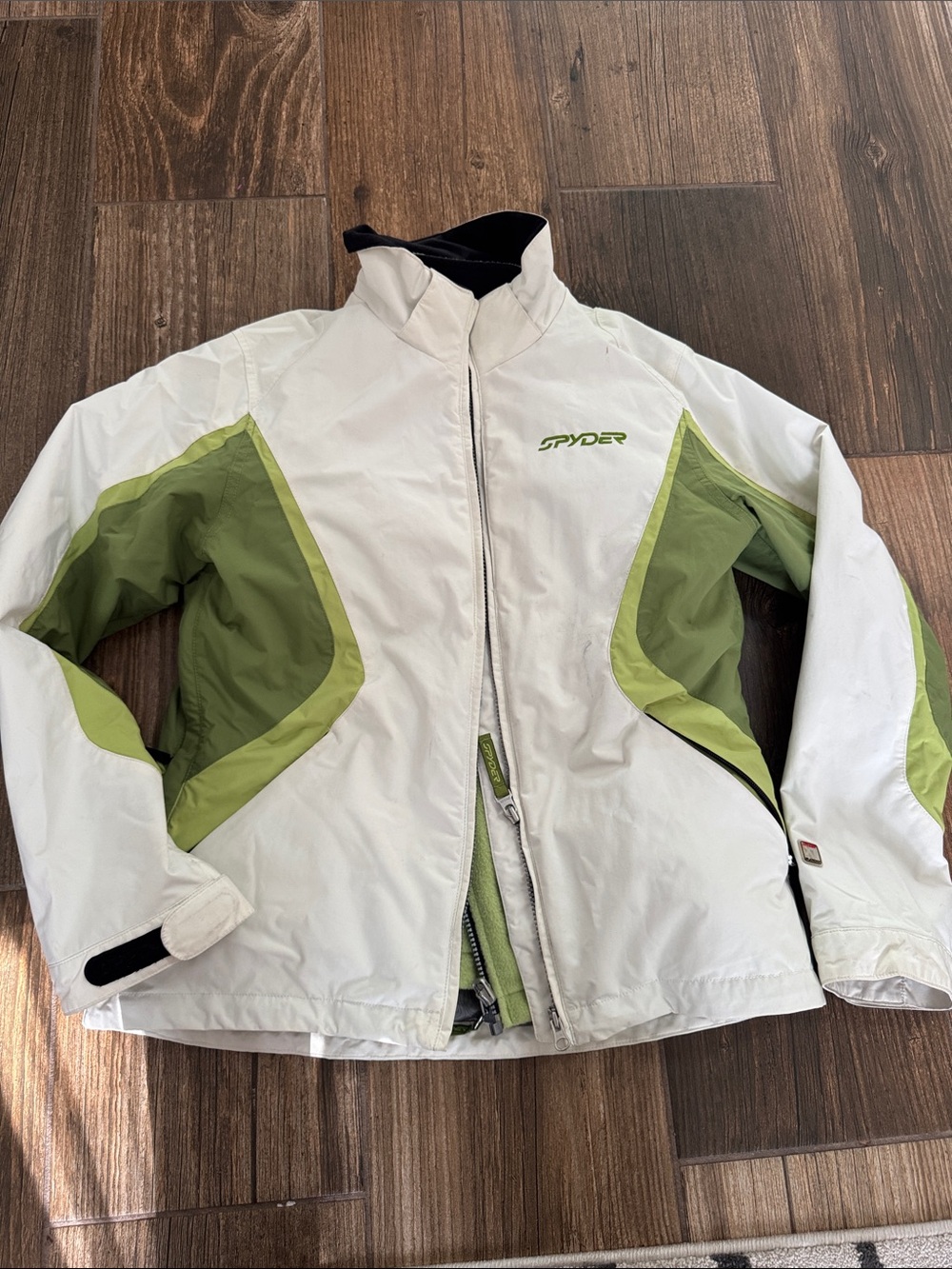 Spyder White and Green Performance Ski Jacket ladies 8